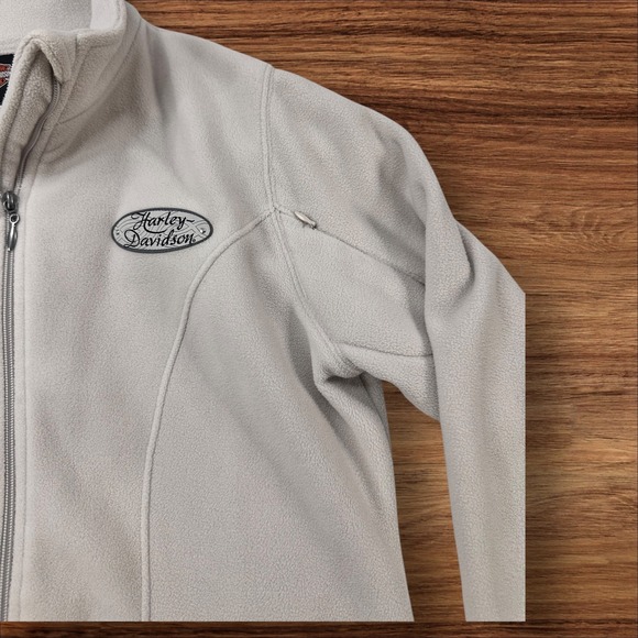 Harley-Davidson Fleece Full Zip Jacket Pockets Embroidered Logo Gray‎ - Picture 4 of 9